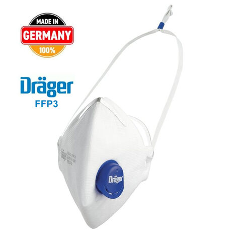 Респиратор, защитная маска FFP3, Защищает от микроорганизмов, Drager Safety  x1
