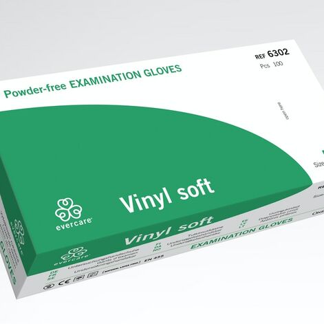 Evercare Vinyl SOFT Powder Free Exam Gloves Vinüülkindad
