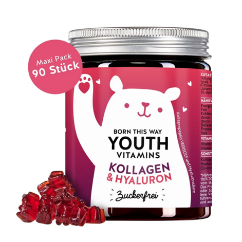 Bears with Benefits Born This Way Youth Vitamins Kummikarud kollageeni ja hüaluroonhappega