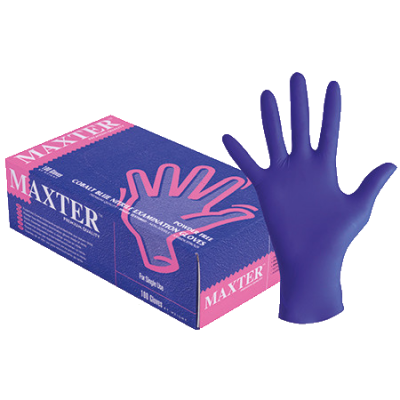 Maxter Cobalt Blue Nitrile Powder Free Gloves  Sinised Nitriilkindad XS
