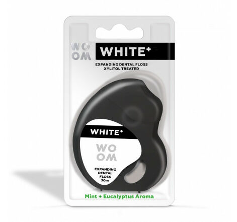 WOOM WHITE+ Dental Floss, Vahatatud niit (Microcrystalline Wax)