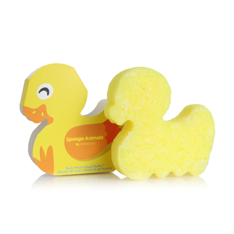Spongelle Sponge Animal Kids Sponge Duck Svamp infunderad med duschgel för barn