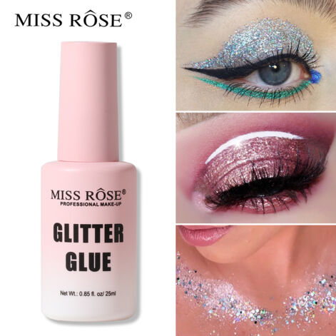 MISS ROSE Glitter Glue, Glitteri, sädeluste, kivikeste liim kasutamiseks nahal