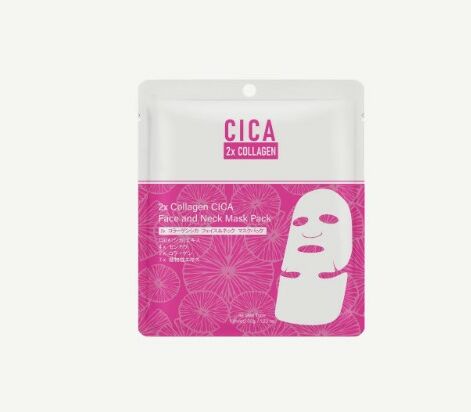 CICA 2x Collagen Face & Neck Mask, Naamio kasvoille ja kaulalle