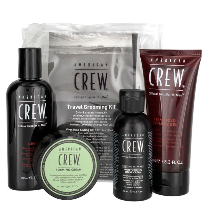 American Crew Travel grooming kit for men,  2x100ml + 2x 50g