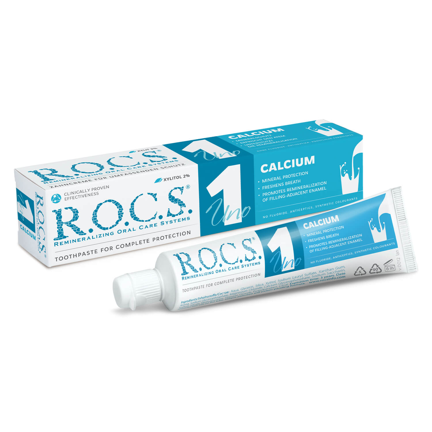 R.O.C.S. Uno Calcium Toothpaste , Hambapasta Kaltsiumiga
