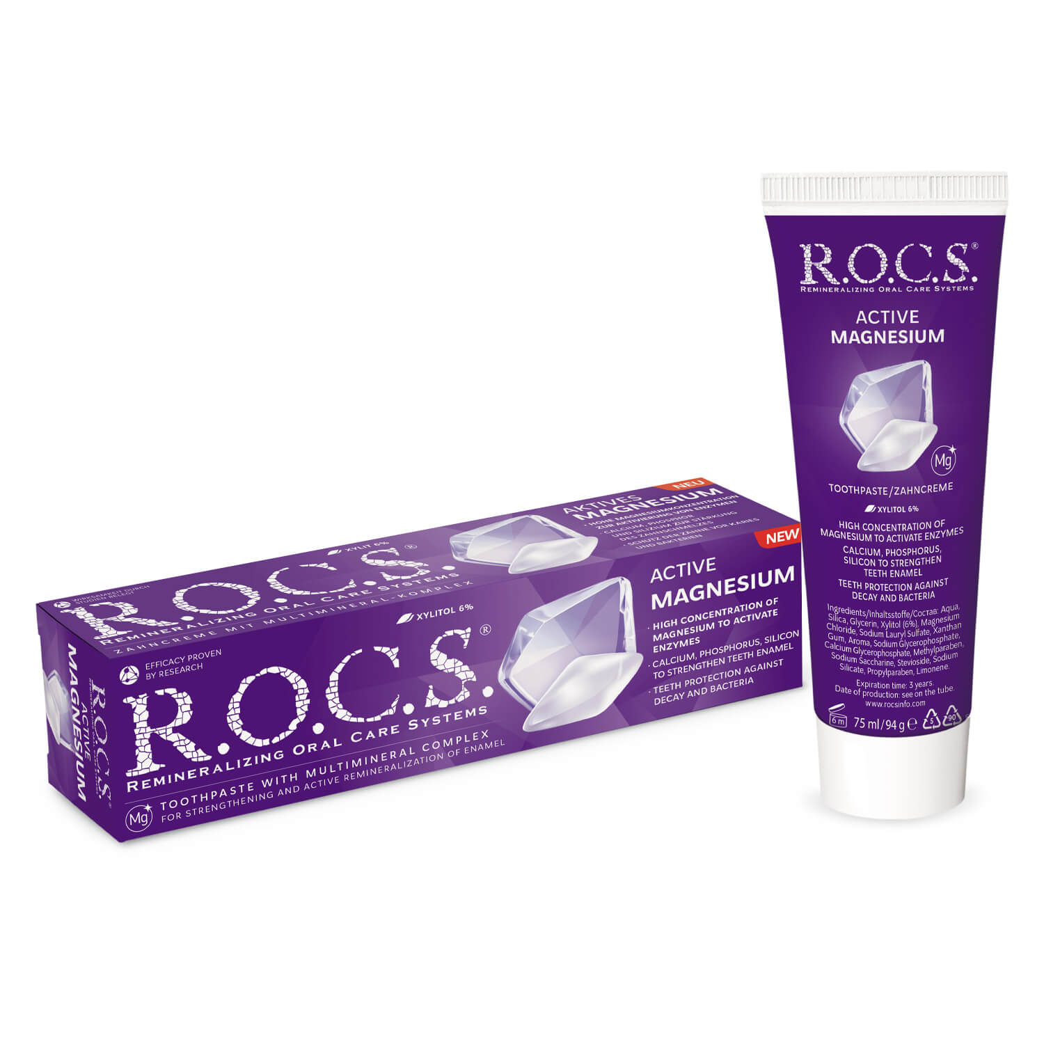 R.O.C.S. Active Magnesium Toothpaste,  Hambapasta Magneesiumiga