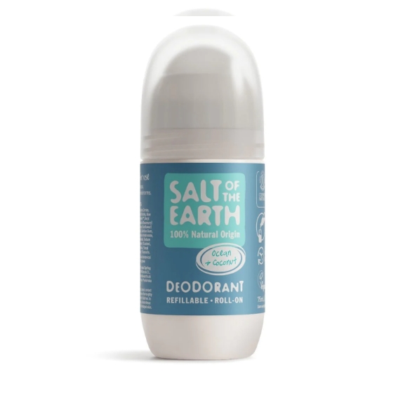 Salt of the Earth Vegan Refillable Roll-On Deodorant Ocean & Coconut, Натуральный дезодорант