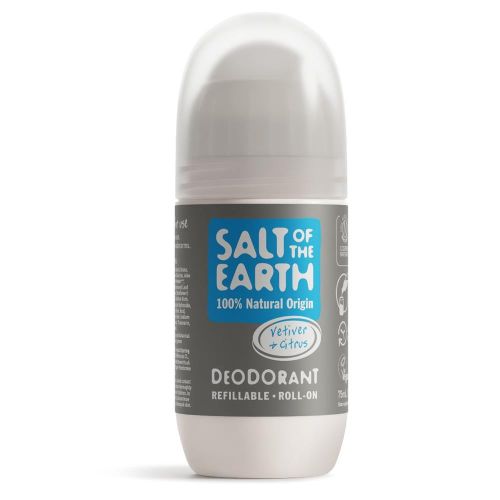 Salt of the Earth Vegan Refillable Roll-On Deodorant Vetiver & Citrus, Dabīgais dezodorants