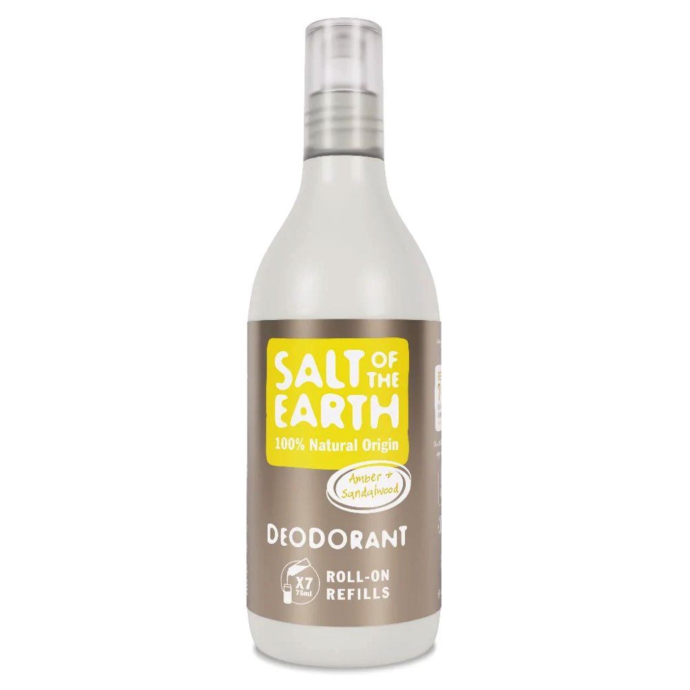 Salt of the Earth Amber & Sandalwood Roll-On Deodorant Refill Pack, Dezodorantu uzpildes iepakojums