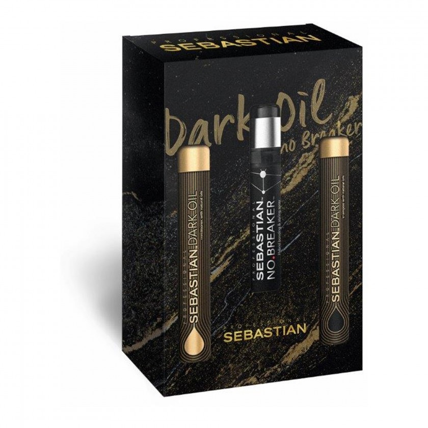 Sebastian Dark Oil Gift Set, Schampo+balsam+håråterbindande medel