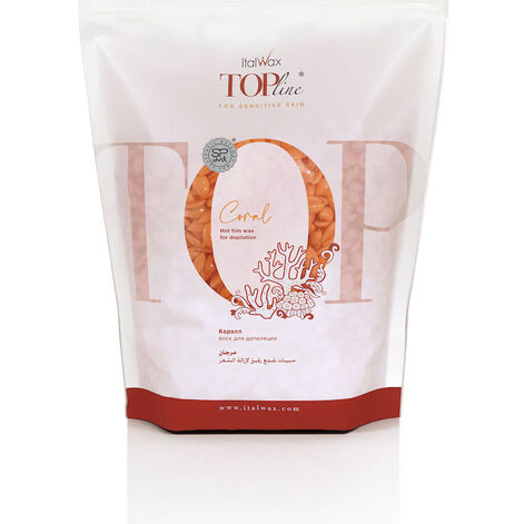 ItalWax Hot Film Wax in Granules, Hypoallergenic Wax For Sensitive Skin Coral