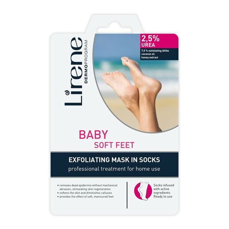 Lirene Baby Soft Feet Exfoliating Mask in Socks Kooriv sokk-mask jalgadele