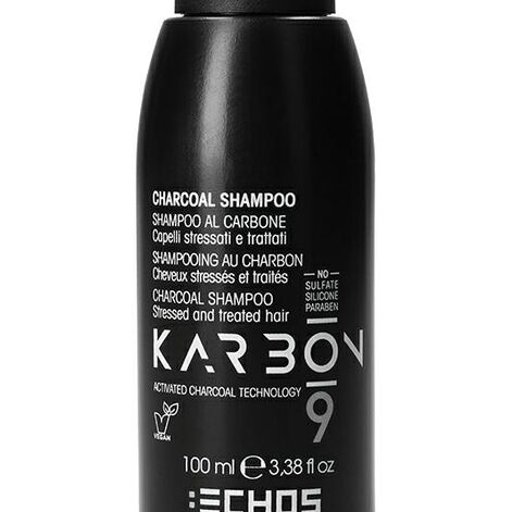 Echosline Karbon 9 Charcoal Shampoo Šampoon Stressis ja Töödeldud Juustele