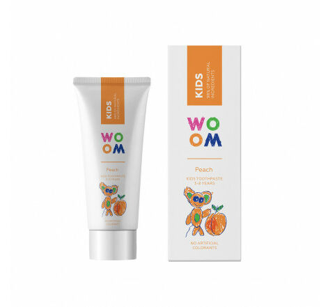 Woom Kids Peach  BARN-tandkräm Persika