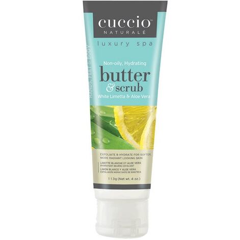 Cuccio White Limetta & Aloe Vera Butter & Scrub Magusa laimi ja aloe vera niisutav ja kooriv võie