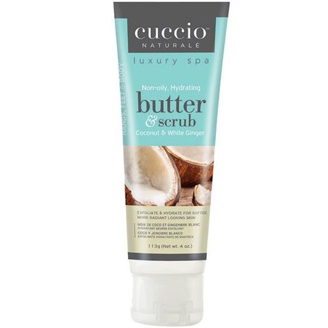 Cuccio Coconut & White Ginger Butter & Scrub Kookose ja valge ingveri niisutav ja kooriv võie