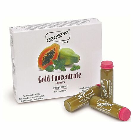 Depileve Karvakasvu aeglustav seerum-geel papaya ekstraktidega, 10ml. Gold Concentrate Ampoules