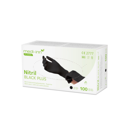 Medi-Inn PS Gloves Nitrile Powder-Free Black Plus, Nitriilkindad M