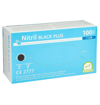 Medi-Inn PS Gloves Nitrile Powder-Free Black Plus