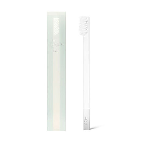 SLIM by Apriori White Silver Medium Toothbrush