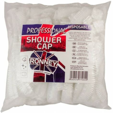 Ronney Professional Disposable Shower Cap, Одноразовая пластиковая шапочка