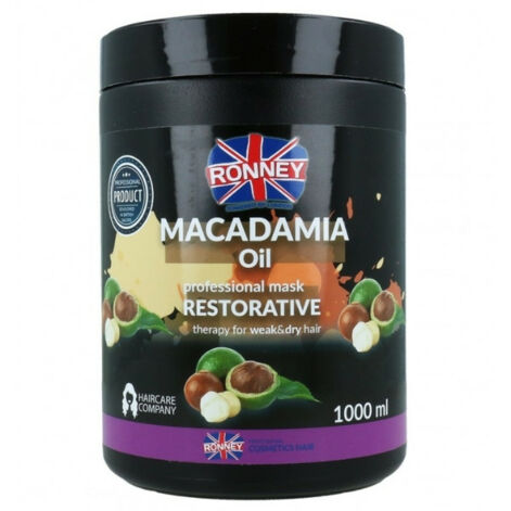 RONNEY Professional Mask Macadamia Oil Restorative Therapy, Återställande mask med macadamiaolja