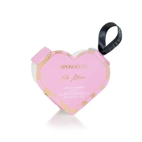 Spongelle Be Mine Heart Buffer In French Lavender,  Suihkugeelillä infusoitu pesusieni