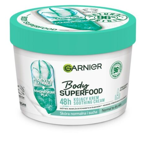 Garnier Body Superfood 48 H Soothing Cream, Kehakreem Kuivale Nahale Aloe+Magnesium