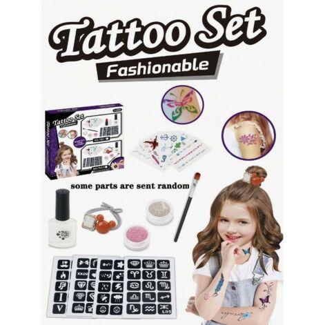 Kids Glitter Tattoo Sticker Set, Laste Tätoveeringute Komplekt