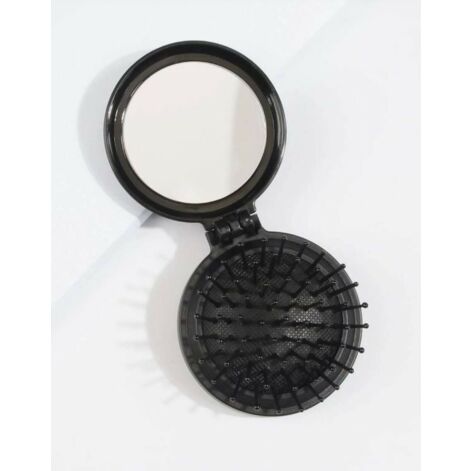 Plastic Classic Round Portable Foldable Mirror Comb 2-In-1, Kokkupandav Kamm-Peegel 2-Ühes