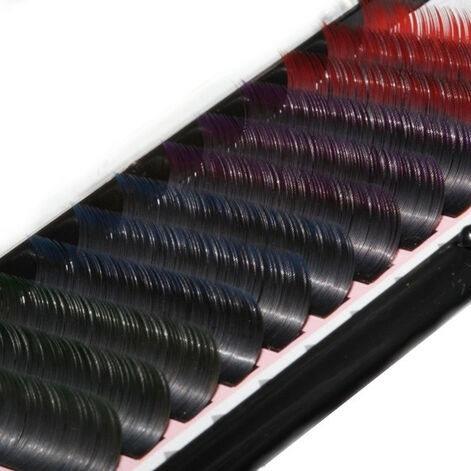 C20x12mm, Цветные Ресницы, концы ресниц разные цвета - красный, фиолетовый, синий и зеленый
