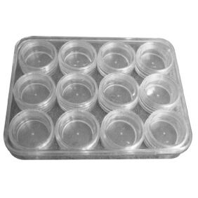 Nail Art Empty Storage Bottle Plastic Box case, 12psc