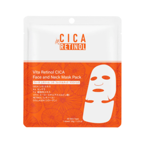 CICA Vita Retinol Cica Face & Neck Mask, Näo- Ja Kaelamask