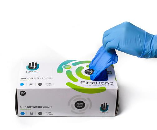 GLOVES4U Blue Soft Nitrile Examination Gloves, Нитриловые перчатки неопудренные