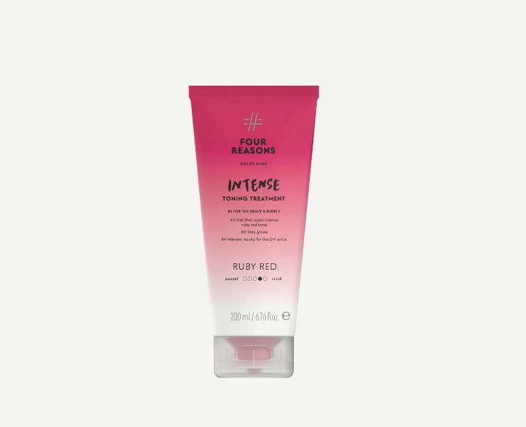 Four Reasons Color Mask Toning Treatment Ruby Red, Külluslike Värvipigmentidega Juuksemask Rubiinpunane