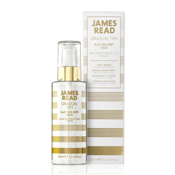 James Read H20 Tan Mist Face Värskendav ja sära lisav roosiveega isepruunistav sprei.