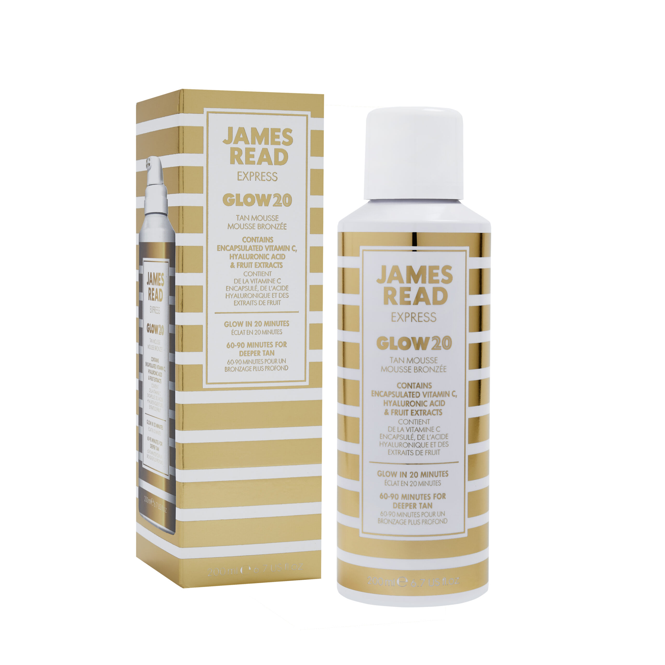 James Read Glow20 Tan Mousse Luksuslik kahetoimeline kiire tooniv vaht