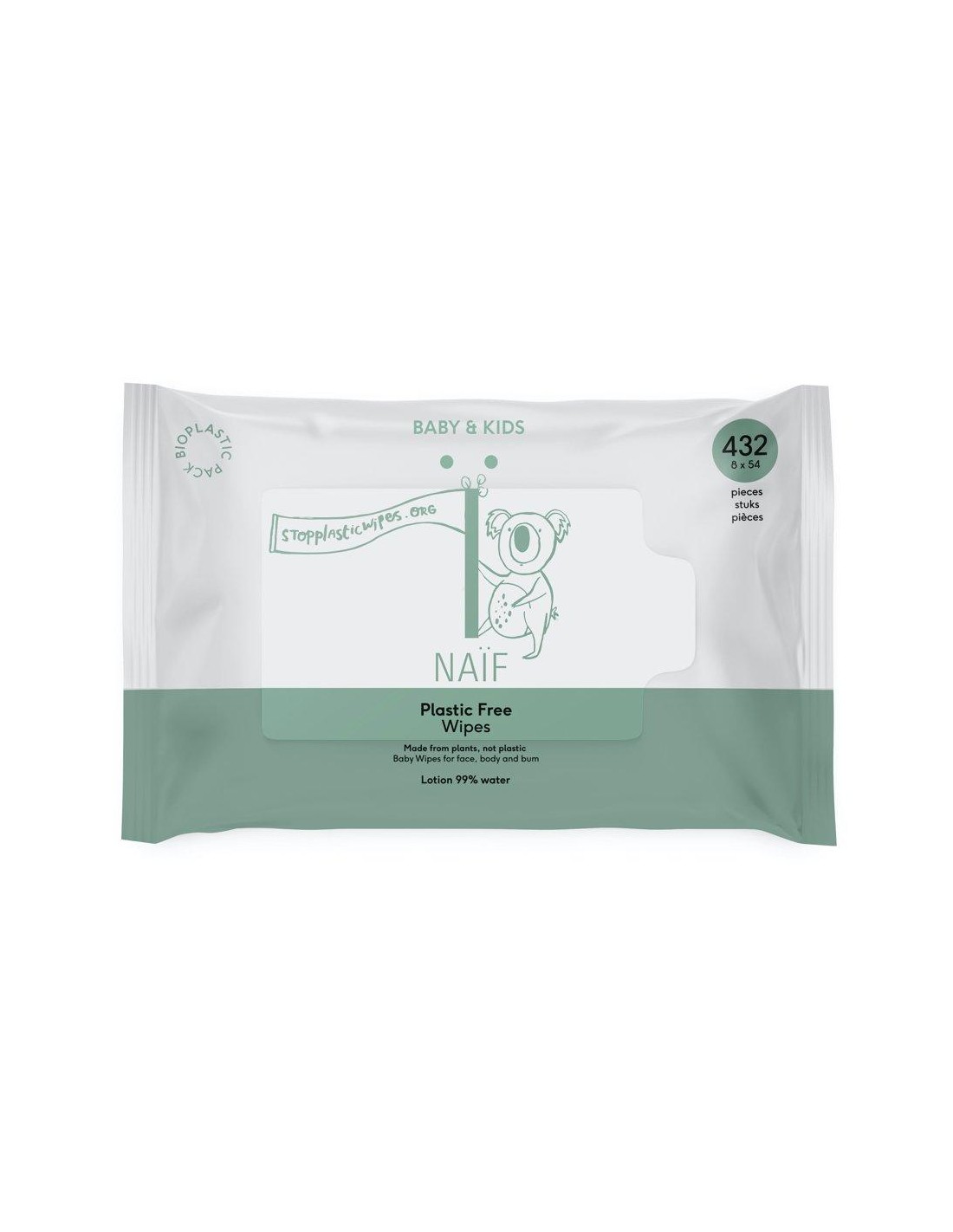 NAÏF Plastic Free Wipes, Våtservetter för bebisar