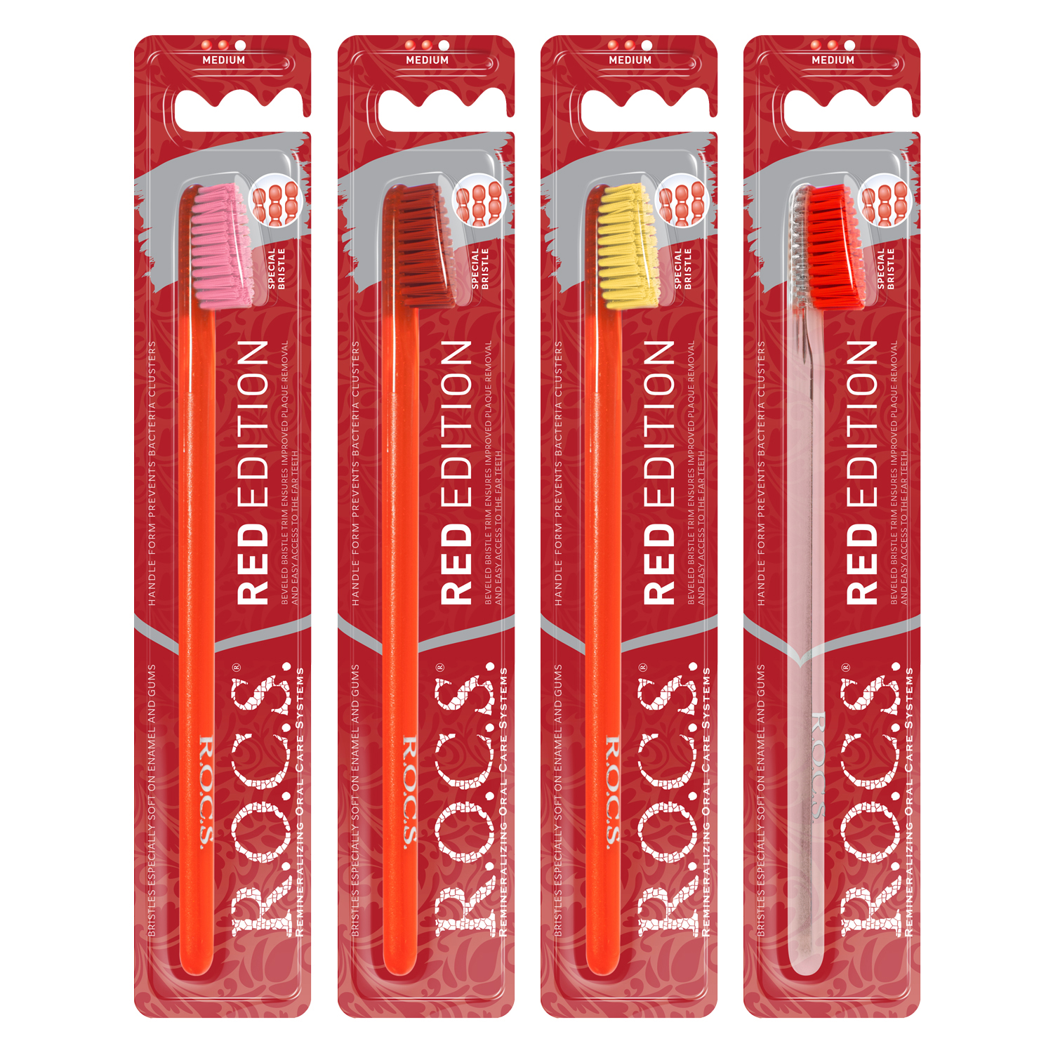 R.O.C.S. Red Edition medium Toothbrush Zobu suka