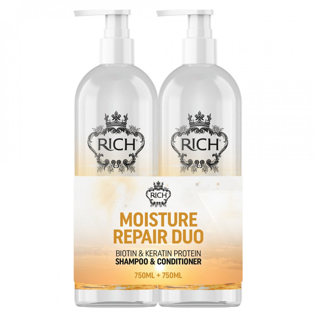 RICH Pure Luxury Moisture Repair Duo, Hiusten kosteuttava setti