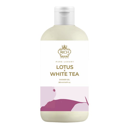 Rich Pure Luxury Lotus & White Tea Shower Gel Mitrinoša un atjaunojoša dušas želeja ar lotosa un baltās tējas smaržu